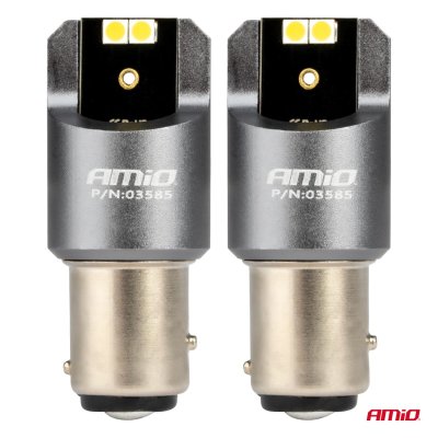 LED CANBUS PRO serie BAY15D P21/5W 4x3030 SMD Hvid 12/24V AMIO-03585
