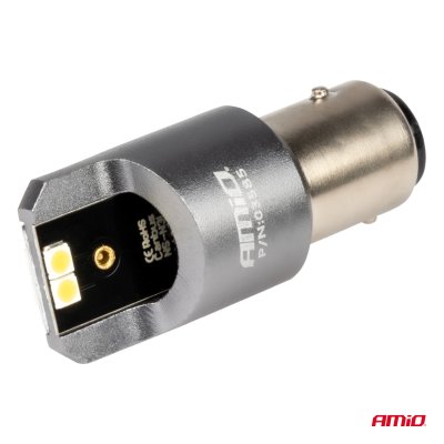 LED CANBUS PRO serie BAY15D P21/5W 4x3030 SMD Hvid 12/24V AMIO-03585