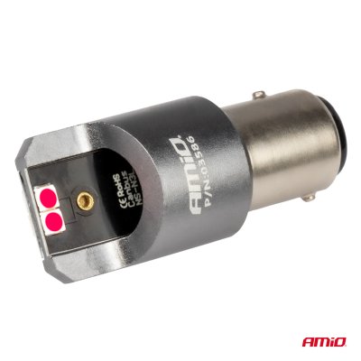 LED CANBUS PRO serie BAY15D P21/5W 4x3030 SMD Rød 12/24V AMIO-03586