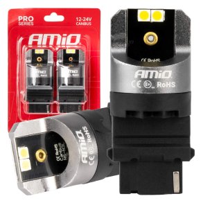 LED CANBUS PRO serie 3156 P27W 4x3030 SMD Hvid 12/24V AMIO-03587