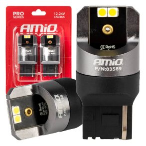 LED CANBUS PRO serie 7440 W21W 4x3030 SMD Hvid 12/24V AMIO-03589