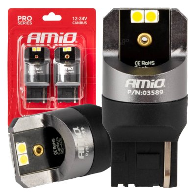 LED CANBUS PRO serie 7440 W21W 4x3030 SMD Hvid 12/24V AMIO-03589