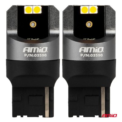 LED CANBUS PRO serie 7440 WY21W 4x3030 SMD Orange 12/24V AMIO-03590