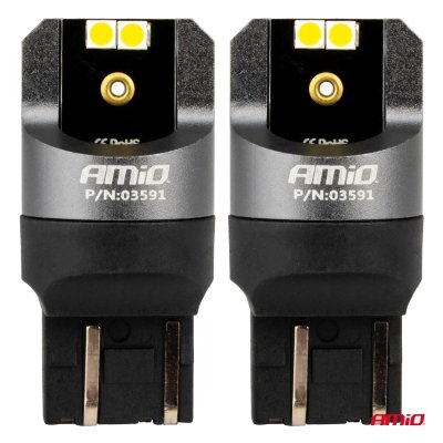LED CANBUS PRO serie 7443 W21/5W 4x3030 SMD Hvid 12/24V AMIO-03591