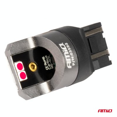 LED CANBUS PRO serie 7443 W21/5W 4x3030 SMD Rød 12/24V AMIO-03592