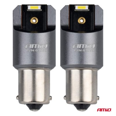 LED CANBUS PRO serie BA15S P21W 2x1860SMD Hvid 12/24V FULL CANBUSAMIO-03593