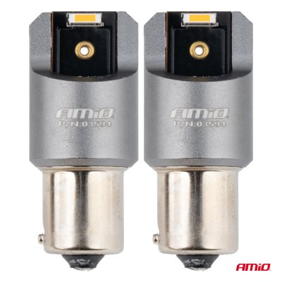 LED CANBUS PRO serie PY21W 2x1860 SMD Amber 12V 24V AMIO-03594
