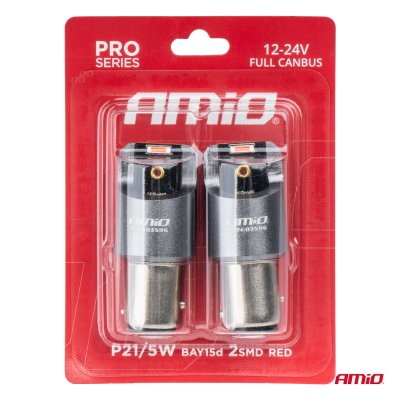 LED CANBUS PRO serie BAY15D P21/5W 2x1860SMD Rød 12/24V FULL CANBUS