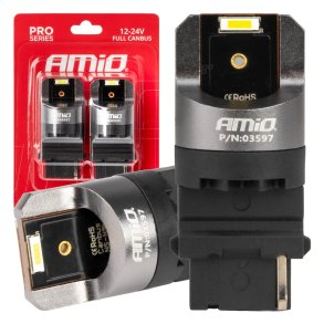 LED CANBUS PRO serie 3156 P27W 2x1860SMD Hvid 12/24V FULL CANBUSAMIO-03597