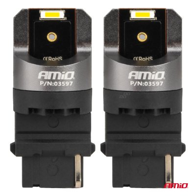 LED CANBUS PRO serie 3156 P27W 2x1860SMD Hvid 12/24V FULL CANBUSAMIO-03597
