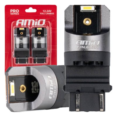 LED CANBUS PRO serie P27/7W 2x3157 SMD Hvid 12V 24V AMIO-03598