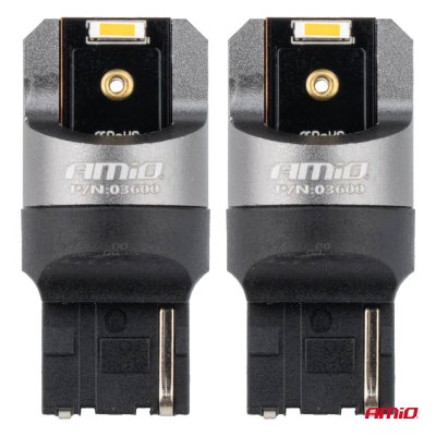 LED CANBUS PRO serie WY21W 2x1860 SMD Amber 12V 24V AMIO-03600