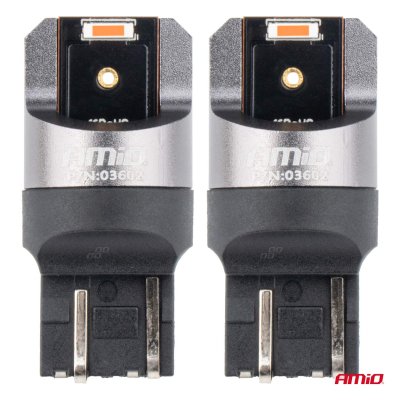 LED CANBUS PRO serie W21/5W 2x1860 SMD Rød 12V 24V AMIO-03602