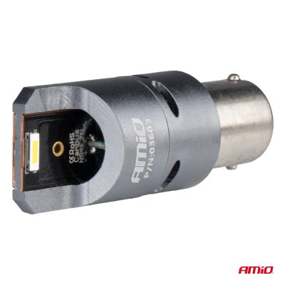 LED CANBUS PRO serie BA15S P21W 2x1860SMD Hvid 12/24V FULL CANBUS med FANAMIO-03603