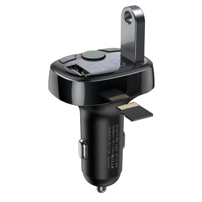 BASEUS FM-transmitter T-type Bluetooth 2xUSB microSD sort