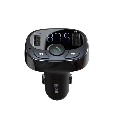 BASEUS FM-transmitter T-type Bluetooth 2xUSB microSD sort