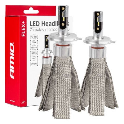 LED Forlygter FLEX+ Serie H4/H19 canbus 6000K 12-24V AMIO-03657
