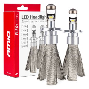 LED bilpærer FLEX+ serie H4 linse 12V 24V 6000K Canbus AMIO-03658