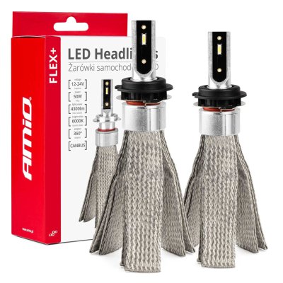 LED Forlygter FLEX+ Serie H7-1 canbus 6000K 12-24V AMIO-03661