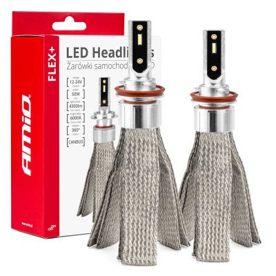 LED Forlygter FLEX+ Serie H8 H9 H11 H16 canbus 6000K 12-24V AMIO-03663