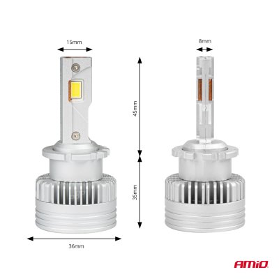 LED Forlygter X AllinOne Serie D2S D2R D4S D4R canbus 6000K AMIO-03670