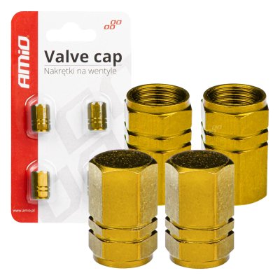 Aluminium ventilhætter gule 4 stk AMIO-03633