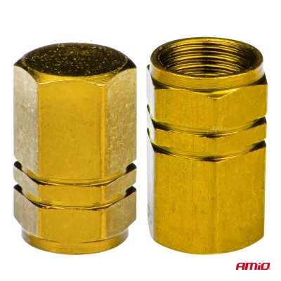 Aluminium ventilhætter gule 4 stk AMIO-03633