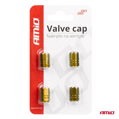 Aluminium ventilhætter gule 4 stk AMIO-03633