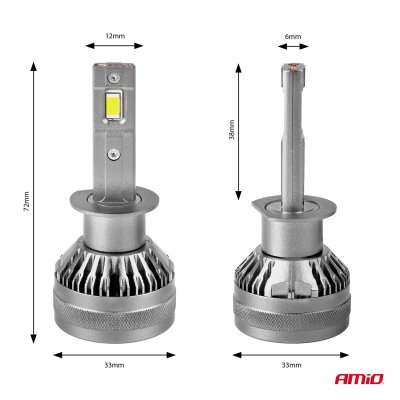 LED Forlygter HP Serie H1 12-24V 6500K AMIO-03671
