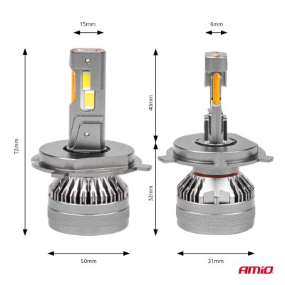 LED Forlygter HP Serie H4/H19 12-24V AMiO-03673