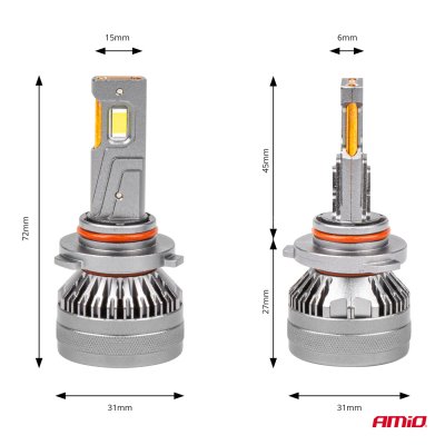 LED Forlygter HP Serien HB3 9005/HIR1 9011/H10 Canbus AMiO-03678