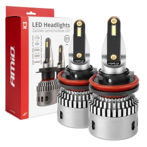 LED Forlygter K3 Serie H8 H9 H11 H16 12V 6000K canbus AMIO-03686