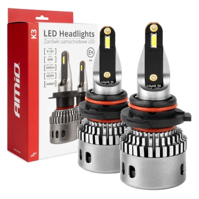 LED-forlygter K3 Serie HB4 9006 12V 6000K canbus AMIO-03688