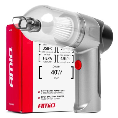 Ledningsfri bilstøvsuger HEPA AMiO-03692