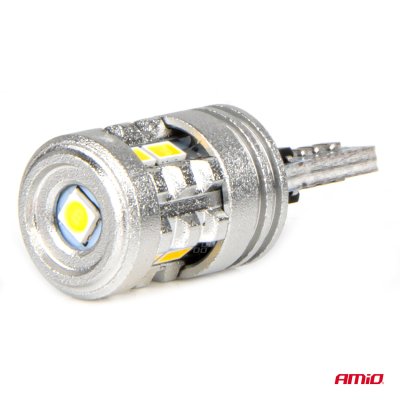 LED pærer STANDARD T10 W5W 6x3020 + 1x3030 SMD Hvid 12V/24V AMIO-03718