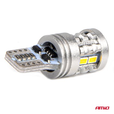 LED pærer STANDARD T10 W5W 6x3020 + 1x3030 SMD Hvid 12V/24V AMIO-03718