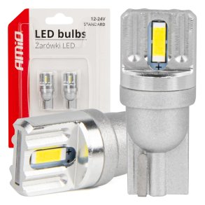 LED-pærer STANDARD T10 W5W 2x1860 SMD Hvid 12V/24V AMIO-03719