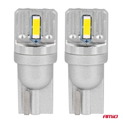 LED-pærer STANDARD T10 W5W 2x1860 SMD Hvid 12V/24V AMIO-03719