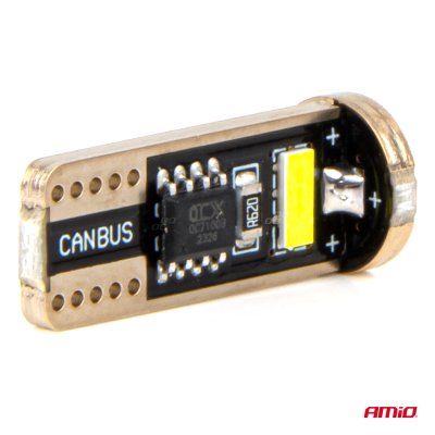 LED pærer CANBUS T10e W5W 3x2055 SMD Hvid 12V/24V 12V/24V AMIO-03720