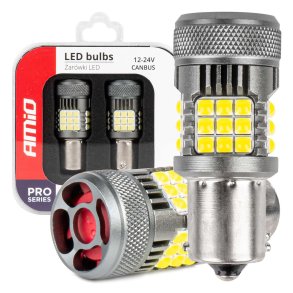 LED PÆRER CANBUS PRO serie 1156 BA15S P21W R10W R5W 36x3030 SMD VENTILATOR Hvid 12V/24V AMIO-03722