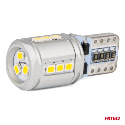 LED-pærer CANBUS T10e W5W 15x2016 SMD Hvid 12V/24V AMIO-03723
