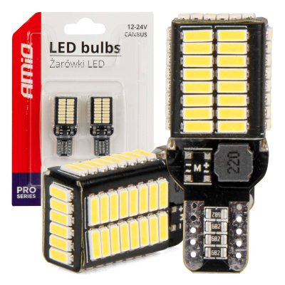 LED pærer CANBUS PRO serie T15e W16W 54x4014 SMD Hvid 12V/24V AMIO-03724