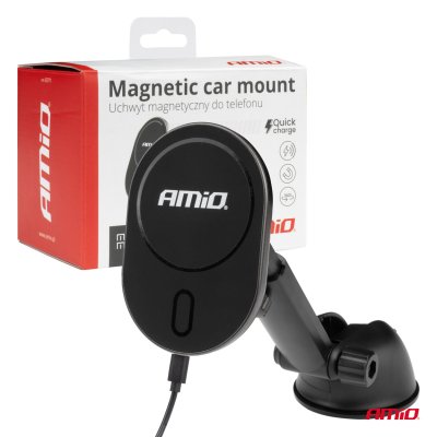 Sugekop Bilholder med Trådløs Oplader My Mag 15W AMIO-03771