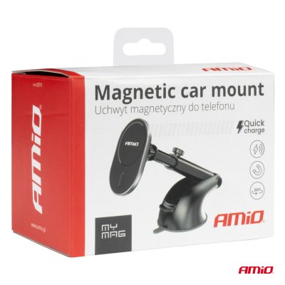 Sugekop Bilholder med Trådløs Oplader My Mag 15W AMIO-03771