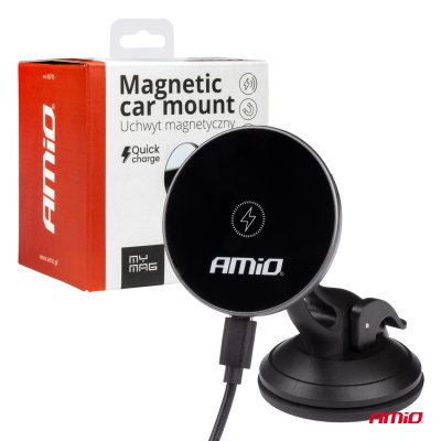 Sugekop Mount Telefonholder med Trådløs Oplader My Mag 15W AMIO-03775