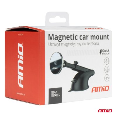 Sugestativ telefonholder med trådløs oplader 15W AMIO-03776