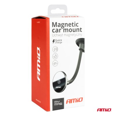 Sugekop telefonholder med trådløs oplader 15W AMIO-03777