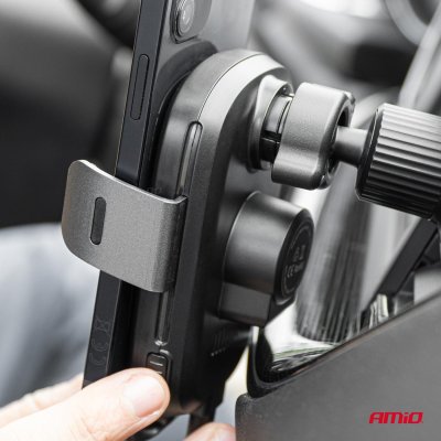 Telefonholder med trådløs oplader 15W AMIO-03778