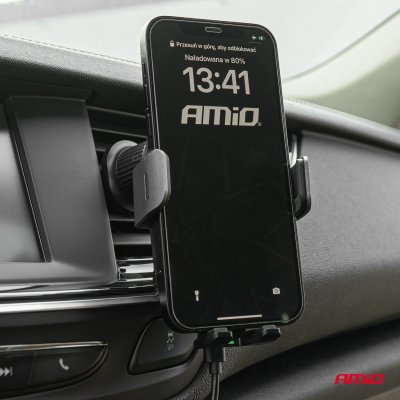 Telefonholder med trådløs oplader 15W AMIO-03778