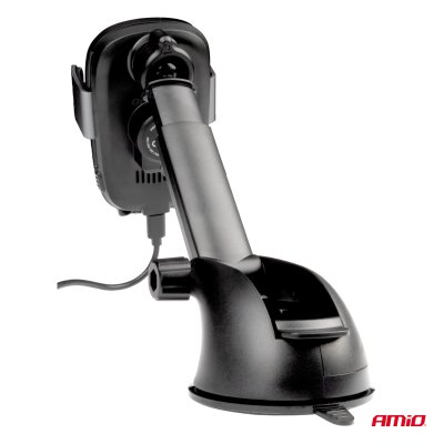 Sugekop Telefonholder med Trådløs Oplader 15W AMIO-03779